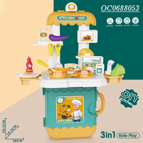 Wholesale Toys Small Pretend Play House Cooking Kitchen Plastic Children House Play Set for Kids