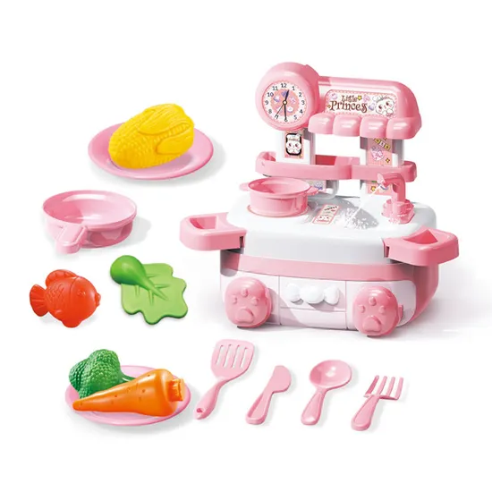 Wholesale Children's Plastic Games Pretend Play Plastic Fruits and Vegetables Cutting Kitchen Set Toys for Kids