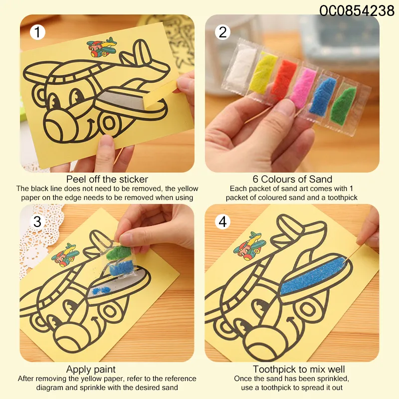 Cartoon Card Craft Popular DIY Coloring Painting Montessori Educational Toys for Kids