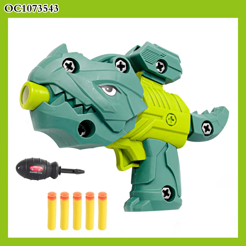 Wholesale Boys PVC Plastic Biq Dinosaur Toy Kids Assemble Soft Bullet Games Plastic Toys Gun