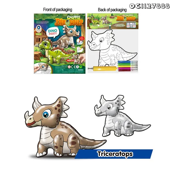 Montessori Kids Learning Materials Dinosaur Walking Balloon Drawing Art Painting Set Baby Wholesale Educational Popular DIY Toy