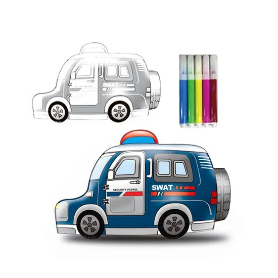 Montessori Wholesale Traffic Theme Art Sets Kid Painting Set Model Coloring Educational Popular DIY Toys