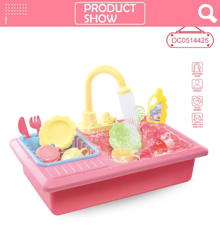 Wholesale Educational Children's Plastic Spray Kitchen Sink Pretend Toy for Kids