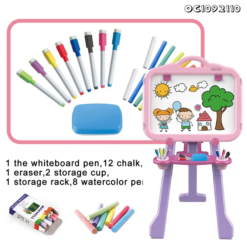 Montessori Creative Double Sided Drawing Board Whiteboard and Chalkboard Kids Children Educative Toys