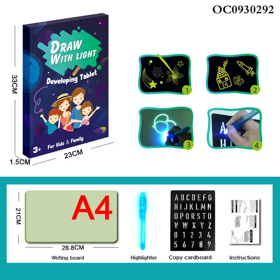 Montessori Early Childhood Education Toys Colorful Doodle Erasable LED Wholesale Magnetic Drawing Writing Board for Children