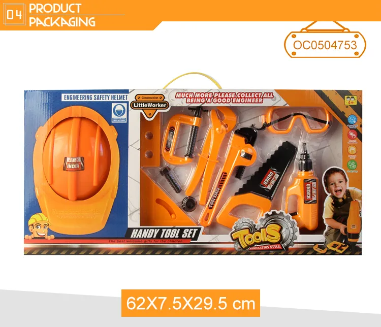 Pretend Play Engineer Tool Set Toys Helmet Kids Garden Kit Tool Hand Tool Set for Boys