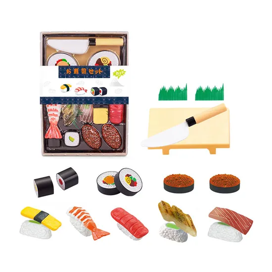 Wholesale Kids Pretend Play Mini Food Cognitive Education Sushi Model for Cutting Children's Plastic Kitchen Toy