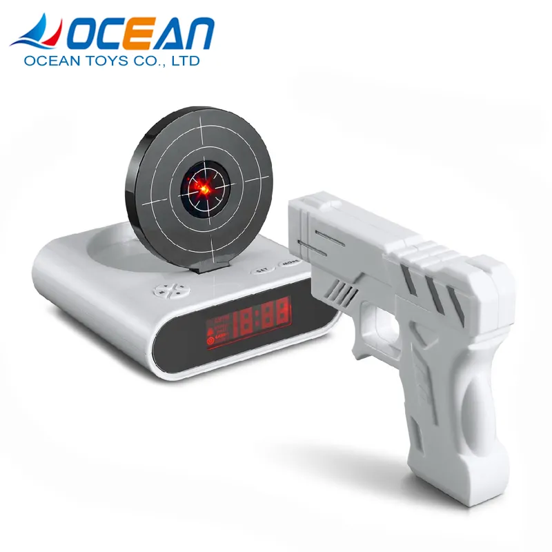 New Unique Creative LED Digital Clock Funny Electronic Gift Interactive Toys Shooting Projection Laser Game Gun for Kid