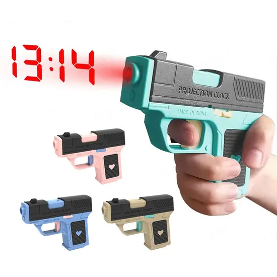 New Unique Creative LED Digital Clock Funny Electronic Gift Interactive Toys Shooting Projection Laser Game Gun for Kid