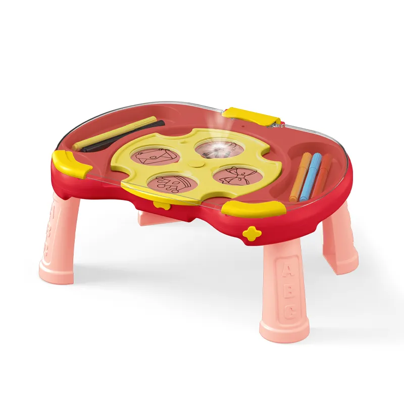 Set Montessori Electronic Early Educational Toys Children LED Projection Learning Drawing Board for Kids with Color Pens Pap