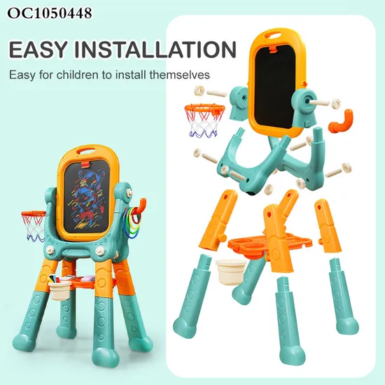 3 in 1 Basketball and Ring Toss Game Double Sided Functional Plastic Children's Wholesale Magnetic Writing Drawing Board