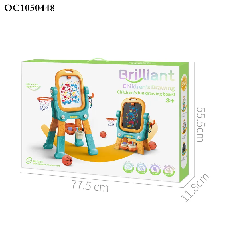 3 in 1 Basketball and Ring Toss Game Double Sided Functional Plastic Children's Wholesale Magnetic Writing Drawing Board