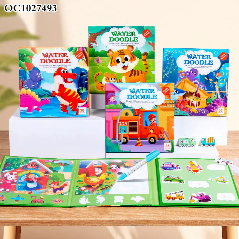 Wholesale Sea Animal Handmade Stickers Books Shapes and Colors Early Educational Water Doodle Creative Book Toys for Kids