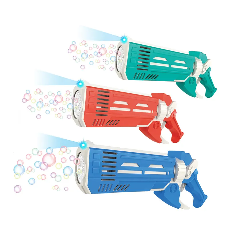 3 Bottles Bubble Solutions New Outdoor Summer Products LED Bubble Blower Gun Kids Toys with Lights Music No Battery for Children