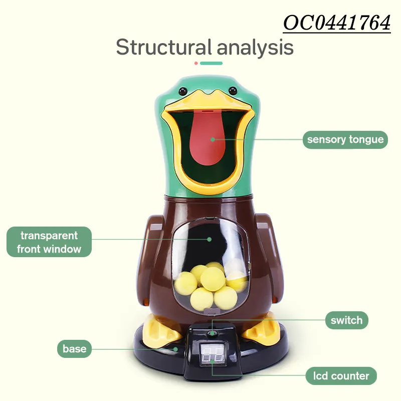 Funny Shooting Ducks Feeding Game Foam Rubber Soft Ball Gun Toy for Kids
