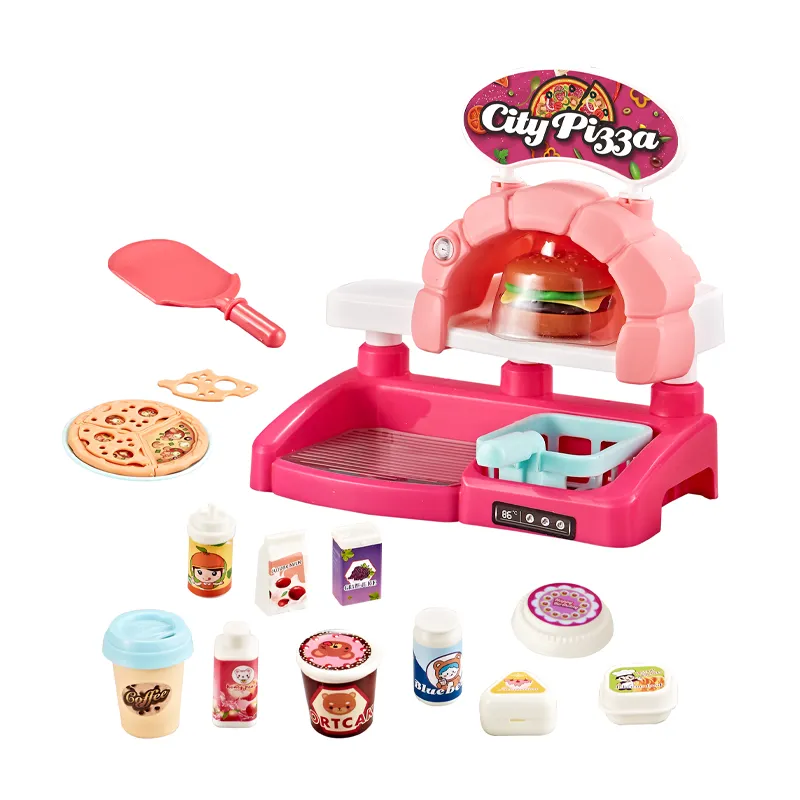 Multi-Accessories Fun Children Tools Pretend Game Fast Food Toys Kids Afternoon Coffee Machine Tea Plastic Toys