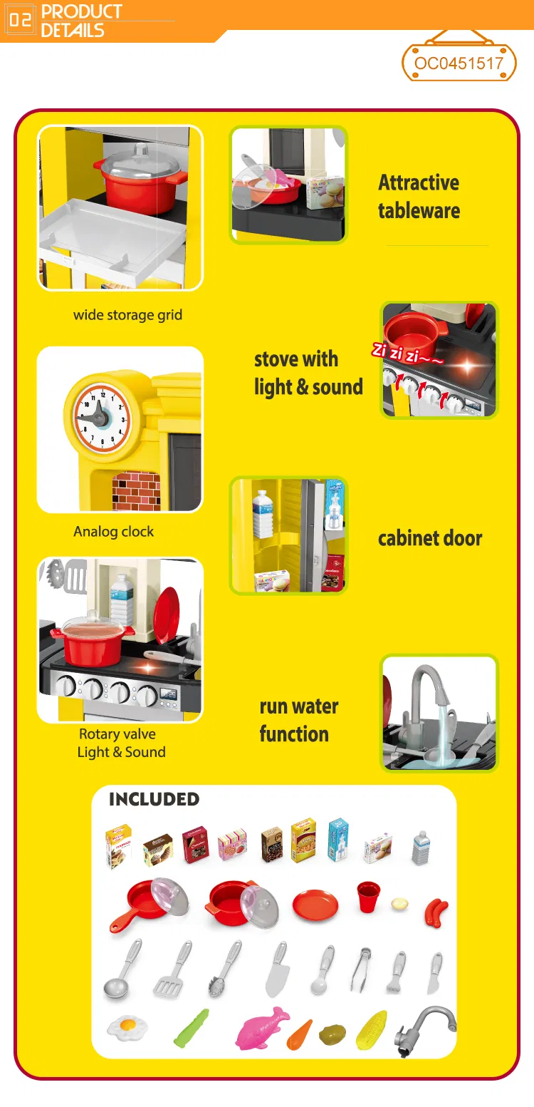 Wholesale Toy Pretend Water Function Baby Spray Children's Plastic Kitchen Role Play Cooking Set for Kids