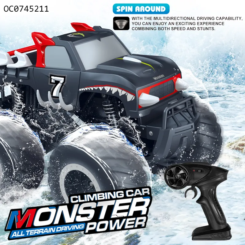 Wholesale 1: 16 Cool Land and Water Big Remote Control RC Offroad Stunt High Speed Car