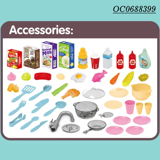 Wholesale Pretend Spraying Water Cooking Big Size Luxury Kitchen Plastic Children House Play Set Toys for Kids