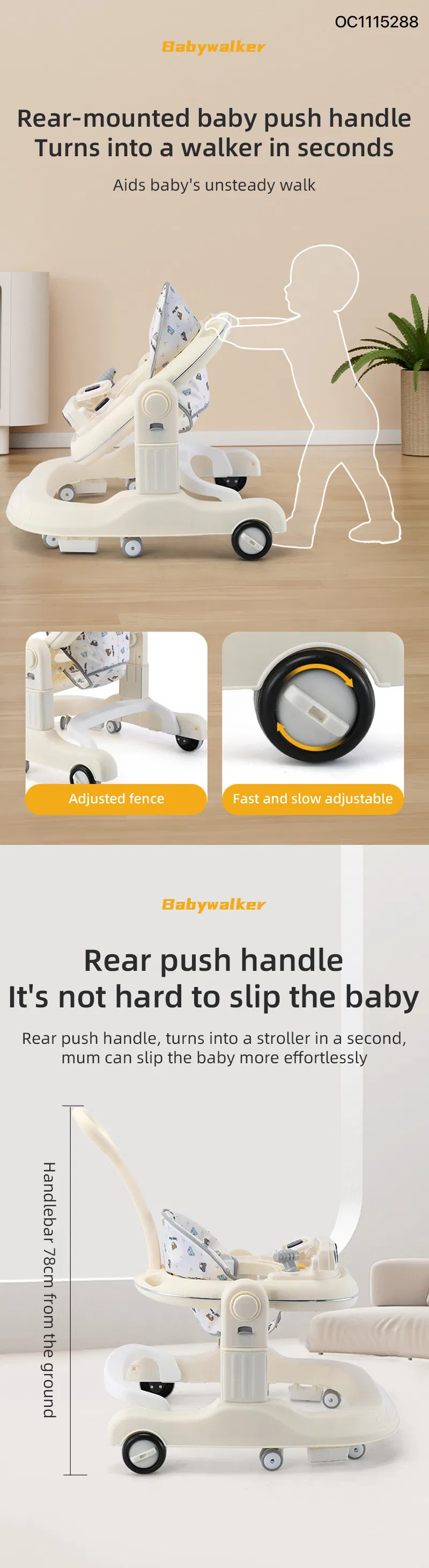 Wholesale Sit to Stand Learning Walking New Model Multifunctional Educational Baby Walker with Wheels