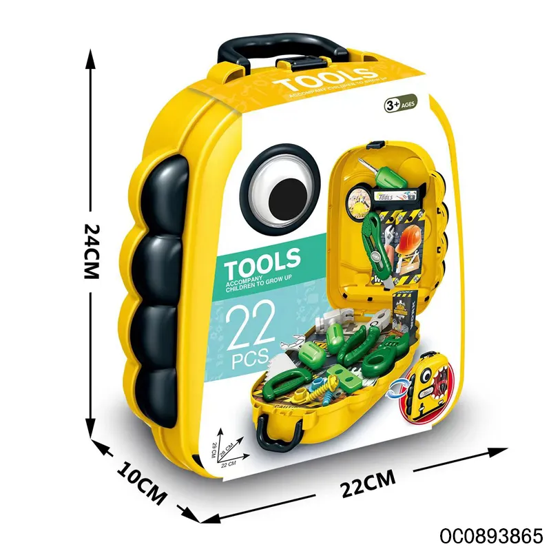 Wholesale Kids Pretend Play Repair Toy Mechanic Tool Box Set Toy for Kids with Backpack
