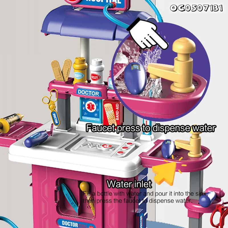 Girls Promotional Gift Wholesale High Quality Interactive Medical Set Pretend Play Doctor Tool Kits Toy for Children