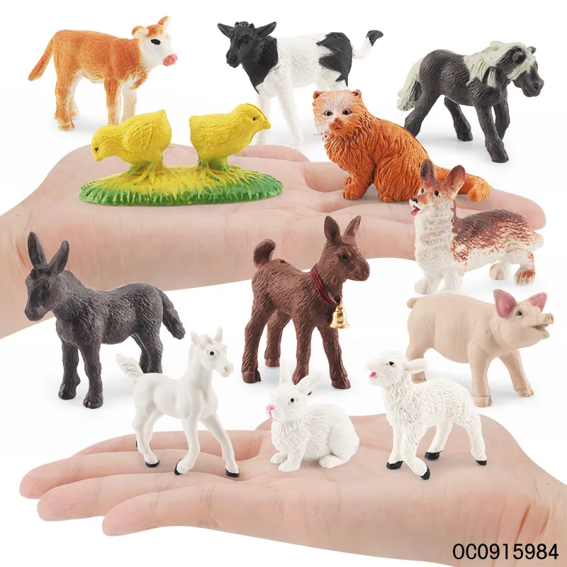 Wholesale Montessori Educational Plastic Realistic Model Farm Animals Set Educational Toys