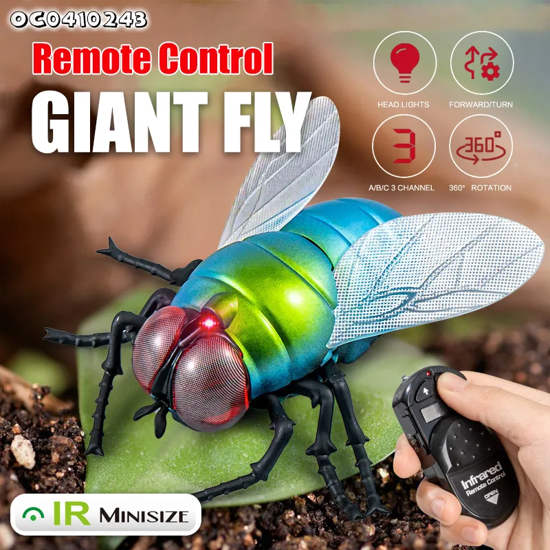 Wholesale 360 Degrees Mini RC Flying Remote Control Insect Model Animal Toy with LED Lighting