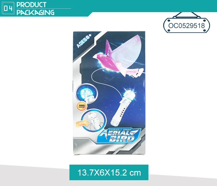 Wholesale Electric Battery Operated Line LED Light up Child Remote Control Electric Flying Bird Toys for Kids
