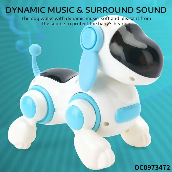Popular Plastic Battery Operated Animals Walking Electronic Robot Dog Model Light Music Toys Dog for Kids