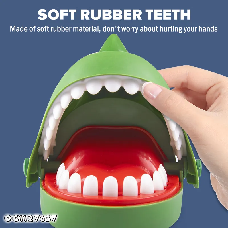 6 Pieces Soft Rubber Teeth Dinosaur Finger Bite Toys Best and New Interactive Fun Game Toy for Kids Birthday Party