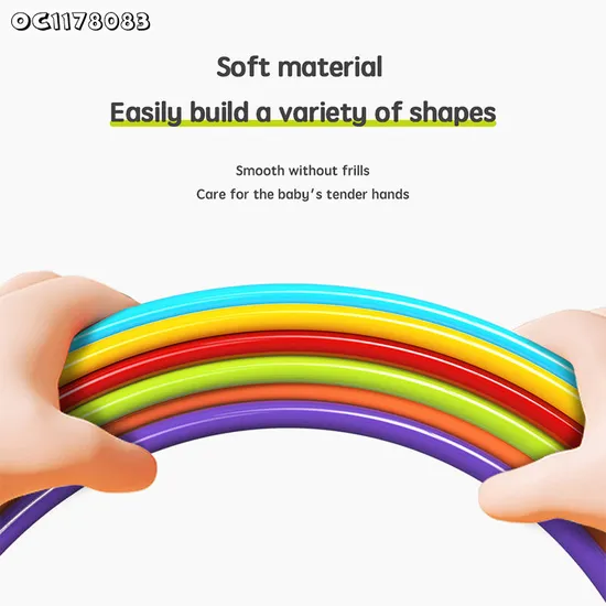 Wholesale Montessori Plastic Soft Connect Construction Building Block Creative Play Toys for Kid