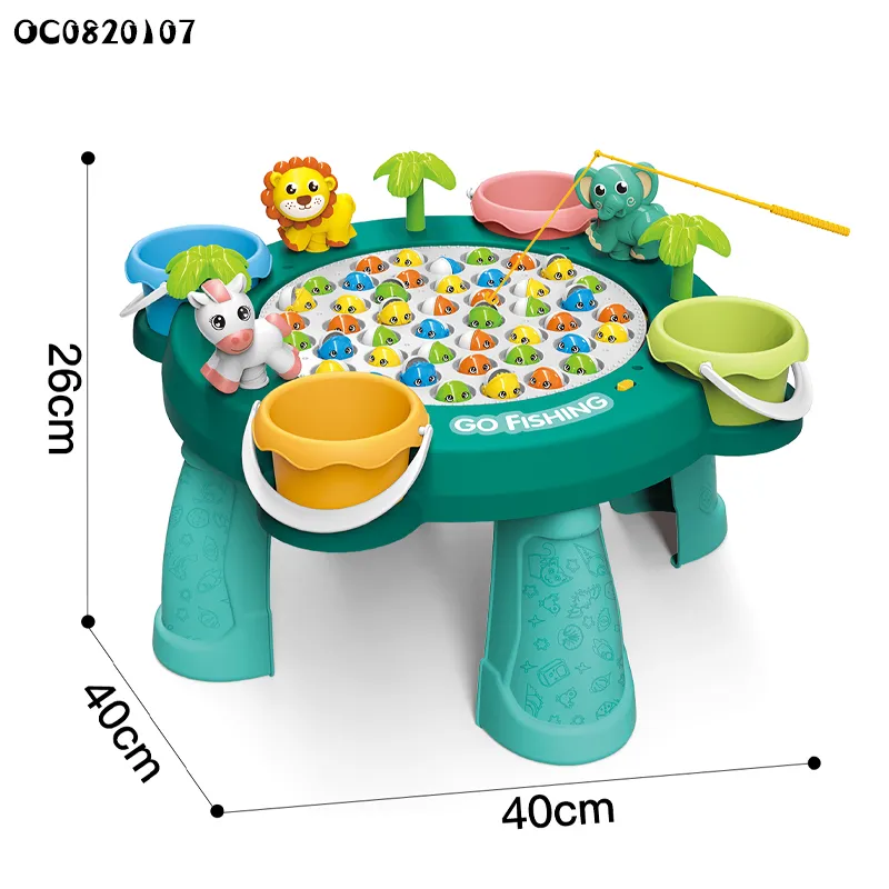 Wholesale Montessori Educational 4 Player Fish Table Game Board Electric Fishing Machine