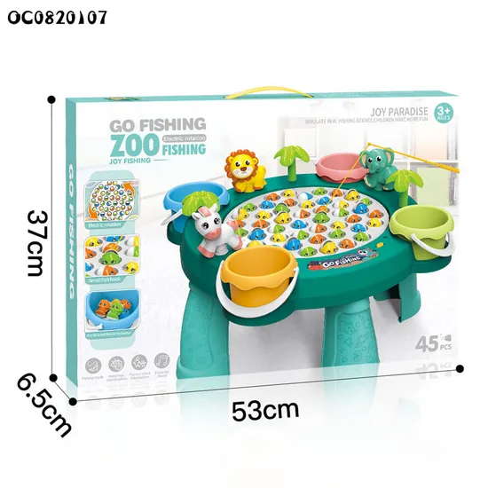 Wholesale Montessori Educational 4 Player Fish Table Game Board Electric Fishing Machine