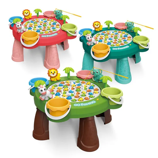 Wholesale Montessori Educational 4 Player Fish Table Game Board Electric Fishing Machine