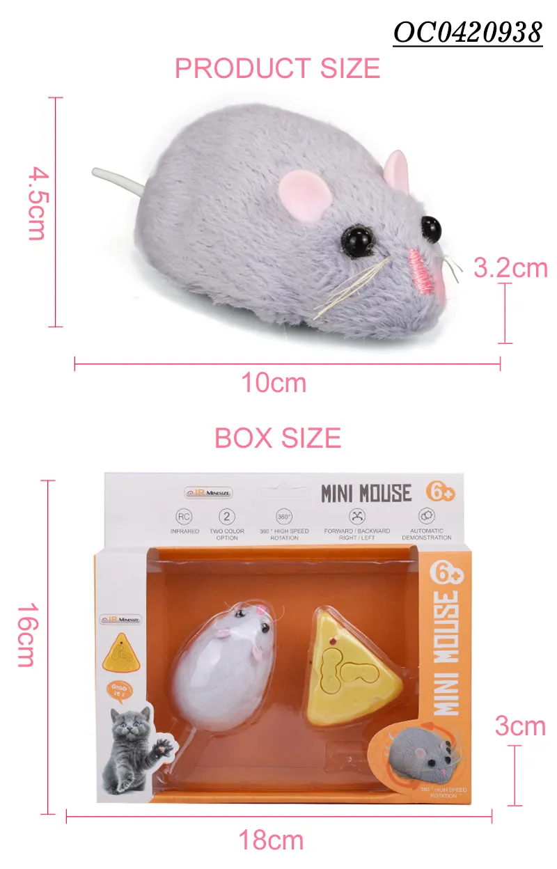 Wholesale Plastic Stuffed Mouse Plush Mouse Model Remote Control Animal Toy