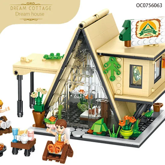 Wholesale Educational Montessori 2023 New Small House Plastic Building Blocks Construction Sets Toy for Sale