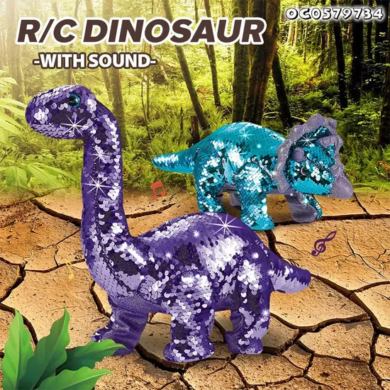 Musical Animal Print Sequin RC Toys 2.4G Simulation Sound Walking Dinosaurs for Kids Toy with Remote Control for Kids