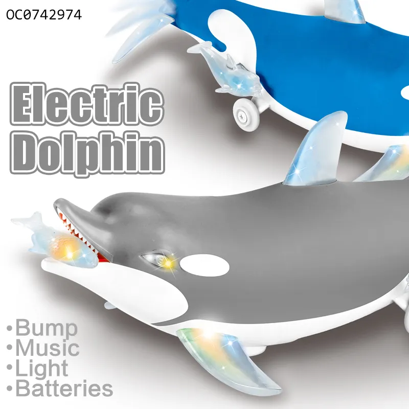 Wholesale Unique Electric Musical Light-up Battery Operated Baby Animal Plastic Dolphin Toy