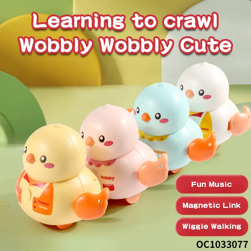 Wholesale Montessori Cartoon Animals Plastic Walking Yellow Baby Musical Sound Soothing Montessori Sensory Toys
