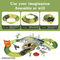 181PCS Dinosaur Theme Adventure Jigsaw Puzzle Track Cars DIY Assembling Rail Car Toys Slot Toys with Electric Dinosaur Car