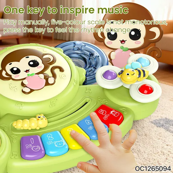 Wholesale Popular Baby Learning Educational Music Stand Hand-Eye Coordination Cartoon Piano Drum Toy
