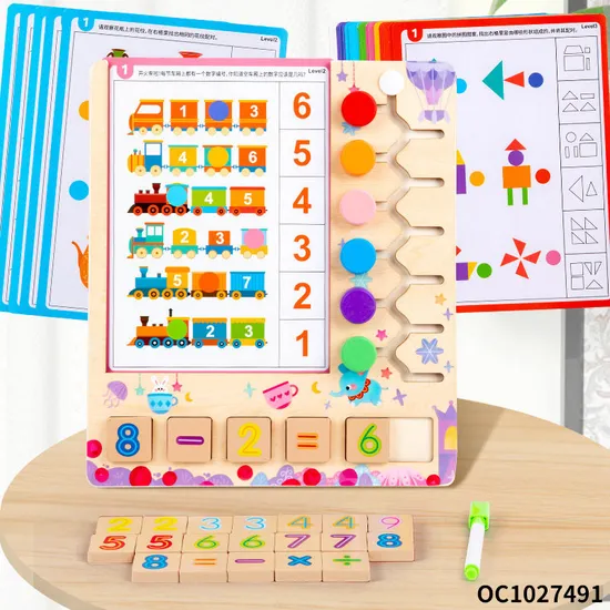 Montessori Wooden Jigsaw Puzzle Early Educational Board Animal Math Number Toy for Kids Cognition Matching & Counting Puzzle