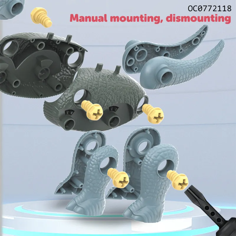 Building Block Plastic DIY Assemble Dinosaur Puzzle Model Toys for Kids