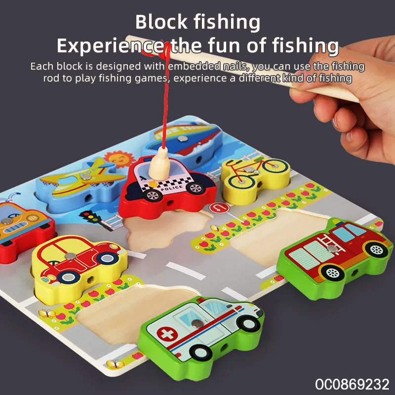 Wholesale Montessori Wooden Magnetic Fishing Game Gifts Kid's Early Learning Toys