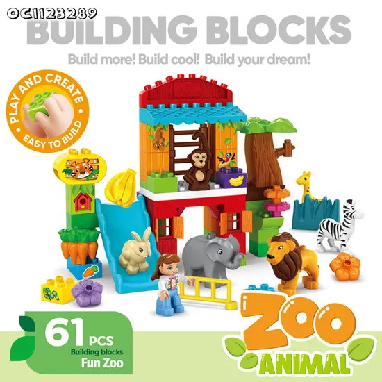 Wholesale Educational Montessori Popular DIY 61PCS Plastic Building Block Toy