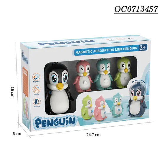 2022 3D Animal Plastic Walking Penguin Music Toys for Kids