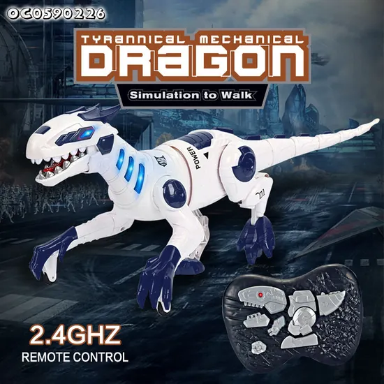 Attractive High Quality Walking Mechanical Dinosaur Robot Interactive Remote Easy Control Set Toy with Light and Sound for Children