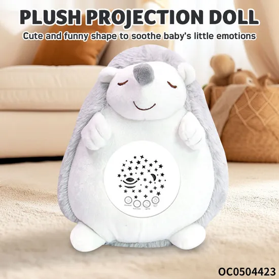 Wholesale Educational Musical Animal Soothing Baby Plush Soft Stuffed Sleeping Animal Toy with Light