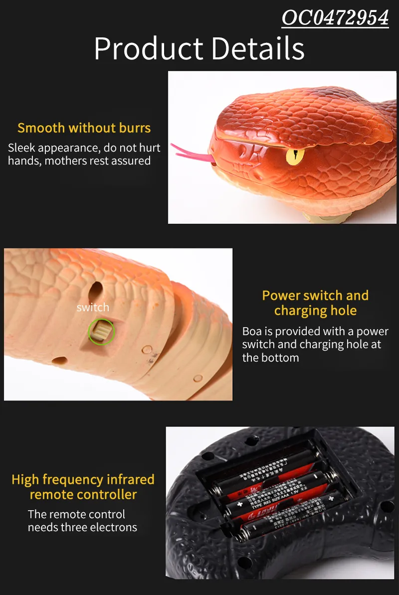 Hot Sale Wholesale RC Animal Remote Control Plastic Snake Kids Toy
